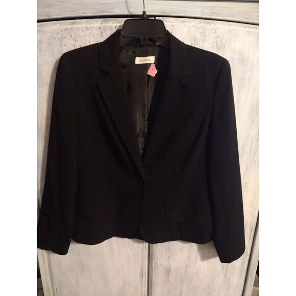 Calvin Klein  Classic, Officey, Edgy Black ladies small  blazer - Picture 1 of 11